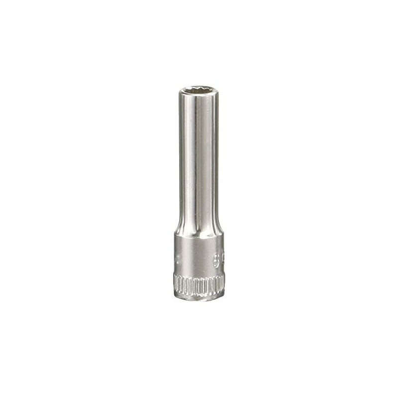 Genius Tools 1/4" Dr. 3/16"(12 pt.) Deep Hand Socket -