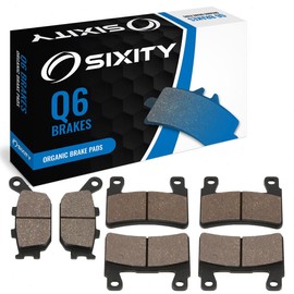 Sixity Q6 Front Rear Organic Brake Pads compatible with Honda RVT1000R RC51 2000-2006 Complete Set