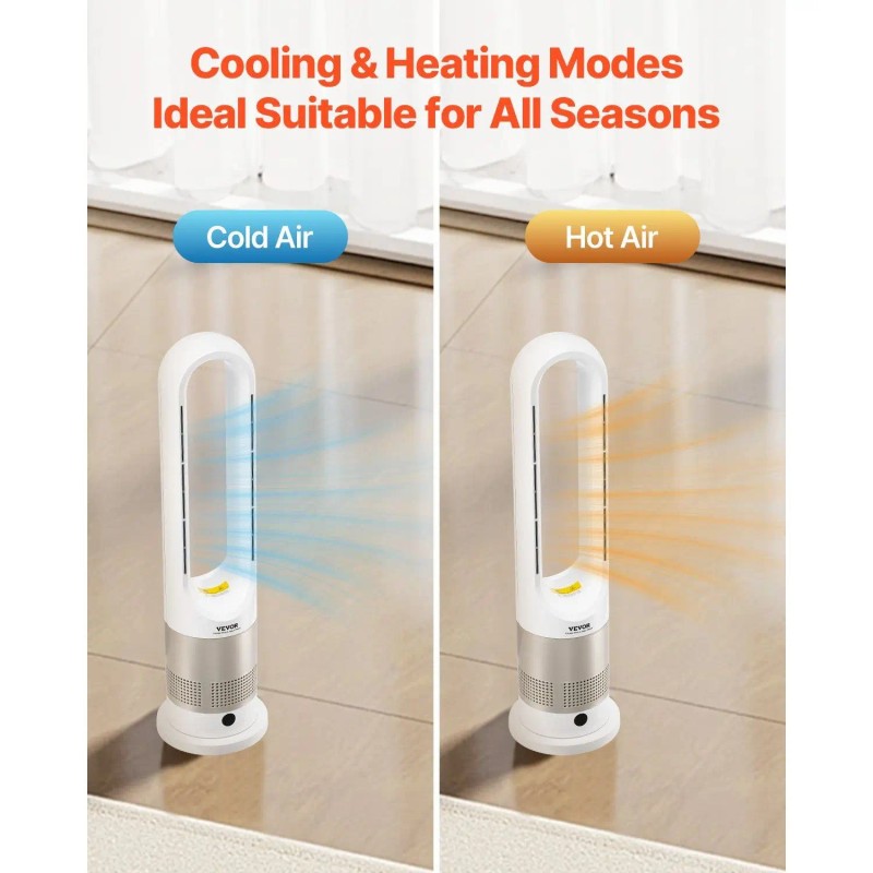 Tower Fan Bladeless 16 Ft/s Velocity Smart 80 Degree Oscillation