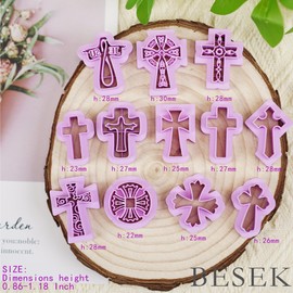 Cross Polymer Clay Cutters: 12 Pcs Christianity Clay Cutters, Jesus Cross Clay Cutters for Polymer Clay Earrings, 3D Print Clay Cutters for Earrings Making, Religion Clay Cutters