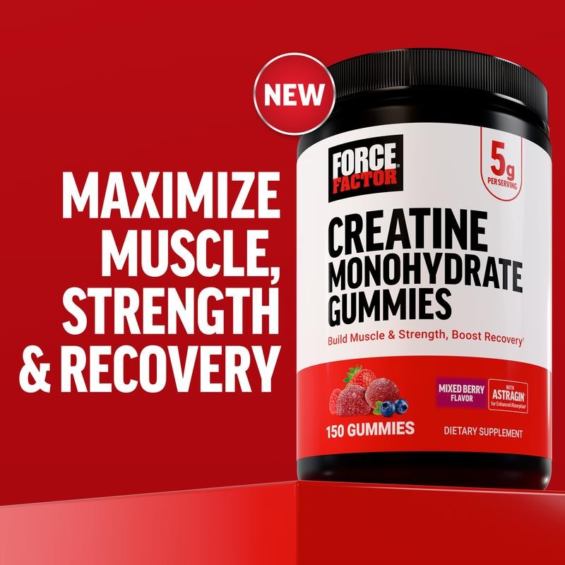 Force Factor Creatine Gummies, Creatine Monohydrate for Muscle Gain, More