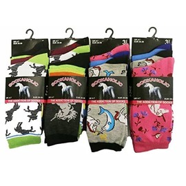 COSHAL® 3 Novelty Socks for Womens Cartoon Animal Dog Cat Pug Pig Puppy Flowers Multicolour Cute Mini Crew casual funny Sock for Girls Ladies UK Size (4-6) Horse