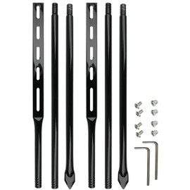 2 Pack Heavy Duty Metal Sign Stakes for Yard, Black Baked Enamel Steel, 52 Inch Length, with Mounting Hardware, Holder for Outdoor Lawn Bar Parking Garage Event
