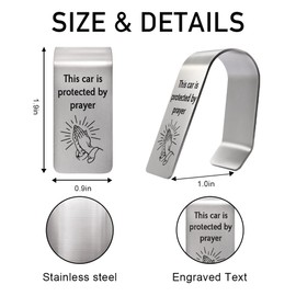 LAGZDFC This Car Is Protected By Prayer Visor Clip for Cars, Travel Visor Car Accessories for Christian, Safe Driving Religious Gifts for Family Friend Driver, New Driver Car Visor décor Gifts