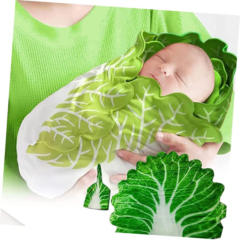 KOMBIUDA Cabbage Wrap Children's Hat Kit Blanket Set for Newborn
