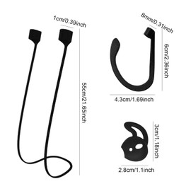 TSHAOUN 4 Paare Ohrhörerkabel,4 Paare Anti-verlorene Ohrhaken,4 Paare Silikon Ohrpolster, Kompatibel mit den meisten Bluetooth Kopfhörer, für Sport Laufen Joggen, Radfahren