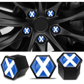 Biomar Labs Set of 20pcs Car Wheel Nut Caps Bolt Cover 19mm Universal with Removal Tool Scottish Flag LC 32