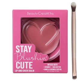 Glam Lux Beauty Bundle, Beauty Creations Stay Blushing Cheek Balm Cream Blush w/Vitamin E Creamy Buildable Lightweight Natural Long Lasting w/Duo Eyeshadow Concealer Brush (1, She's Got It, 1)