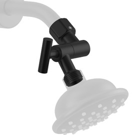All Metal Shower Head Elbow Adapter, Adjustable Shower Head Extension Adapter Shower Arm Extension Connector for Showerhead, Wall Mounted - Black