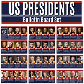 Presidents of the USA Bulletin board set 12 posters FIXED 2025 47nth Second Term (18 feet long) Young N Refined