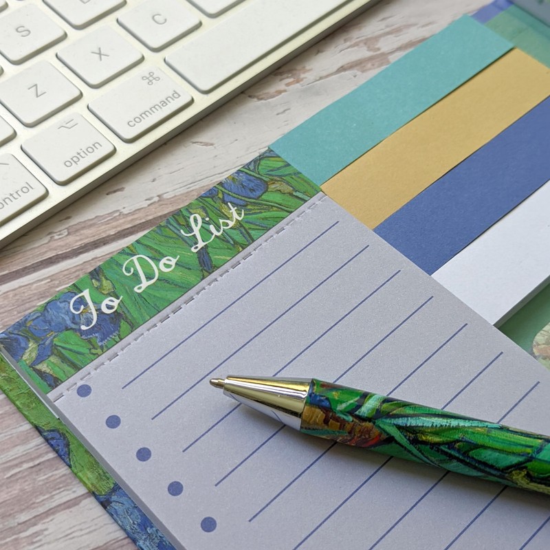 A5 Planner and Notepad with Sticky Notes - Van Gogh