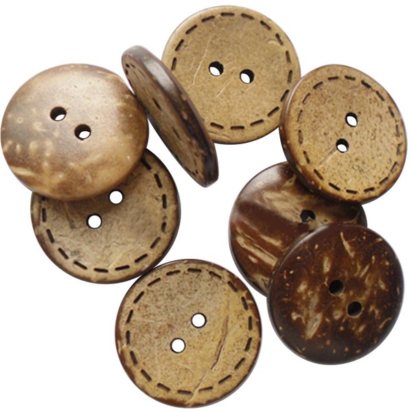 CABODYALS 20 MM 100 Pcs 2 Holes Coco Buttons Small