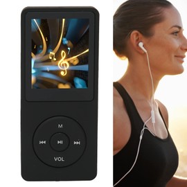Gugxiom MP3 Player Mp4 Player, Built In 8GB Memory Capacity, 450mAh Portable Music Player with 1.8in Screen for TXT, MP3, WMA, OGG, WAV, APE, FLAC, AAC LC, ACELP Formats (Black)