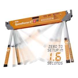 Bora Portamate Speedhorse XT Adjustable Height Sawhorse-Single Piece Stand with 30-36 inch adjustable Legs,Metal Top for 2x4,Heavy Duty Pro Bench Saw Horse for Contractors,Carpenters-PM-4550 Orange