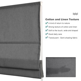 MYshade Custom Roman Shades for Windows Light Filtering Window Blinds Corded Roman Window Shades Blinds for Windows Living Room Decor,Roman Window Shades