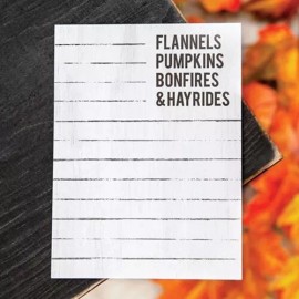 Fall Flannels Pumpkins Bonfires & Hayrides Mini Magnetic Notepad
