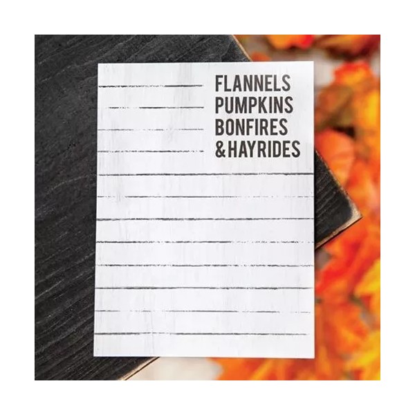 Fall Flannels Pumpkins Bonfires & Hayrides Mini Magnetic Notepad