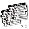 12 x Security Alarm Warning Sign Stickers - for Internal