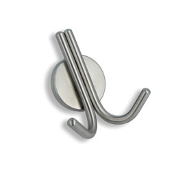 MS Beschläge® Bristol Coat Hook Solid Stainless Steel Matt Brushed Double Hook Wall Hook