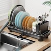Laveshop Small Dish Drying Rack, Compact Dish Drainer for Kitchen
