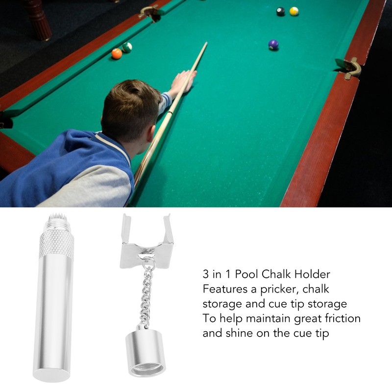 1890 3 in 1 Elastic Pool Chalk Holder Pool Cue