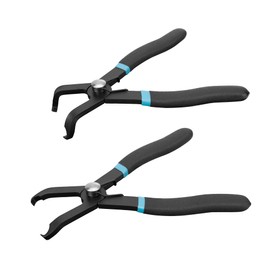 DURATECH 2-Piece Push Pin Pliers Set with 30 Degree and 80 Degree Offset Jaws, Spring Loaded and Plastic Spraying, Auto Clip Removal Tool Kit for Easily Removing Trim Plastic Fasteners, Rivets, Clips