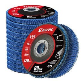 EZARC Flap Discs 120 Grit, 4.5" x 7/8" High Density Jumbo Zirconia Flap Sanding Disc Type 29 for Sanding, Rust Removal, Finishing, Grinding, Deburring (12 Pack)