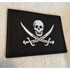 Jolly Roger Calico Jack Flag Embroidered Patch Black White Pirate