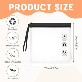 UYVPAER 4 Stück Flughafen Zugelassener Für Wasserdichter Beutel, 20 X20 cm Durchsichtiger Kulturbeutel,Auslaufsicher Beutel Mit Griff Flugzeug Gadgets Reisezubehör, Urlaubsutensilien