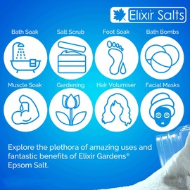 Elixir Gardens Bath Salts Bundle | FFC Food Grade Epsom Salt | Dead Sea Salt | Himalayan Salt | 500g