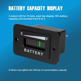 Runleader 48V Battery Indicator Meter Gauge Battery Charge For Lead Acid Battery Golf Cart
