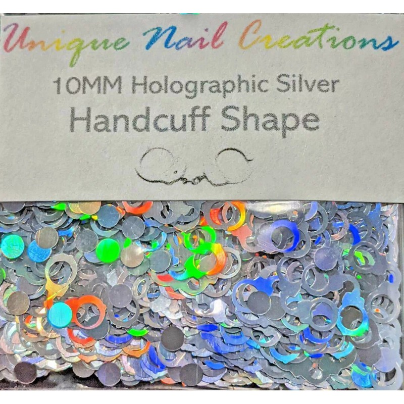 Unique Nail Creations HANDCUFF Shape Glitter~Solven