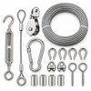 Outdoor Dog Tie Out Trolley Cable System Kit with Pulley,