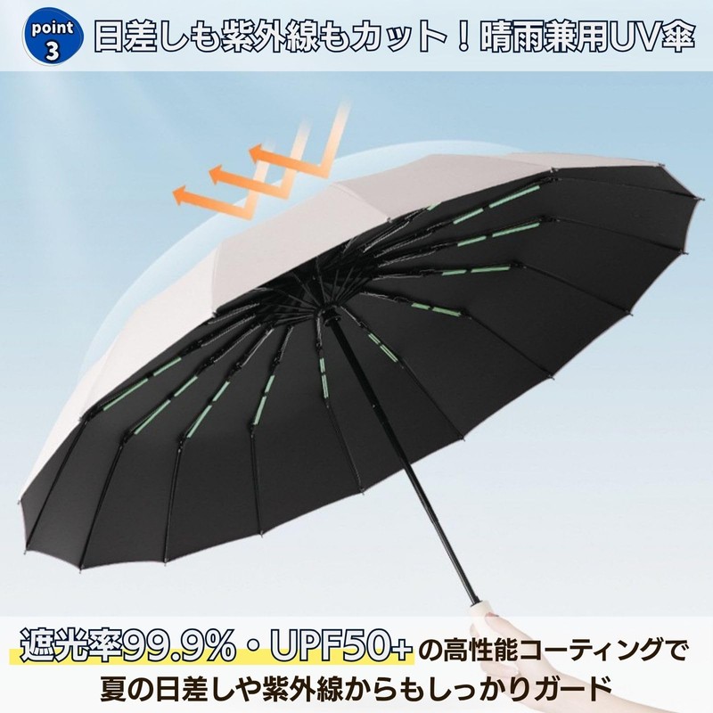 EMIRAIZE Reverse Folding Umbrella, One-Touch, Automatic Open/Close, Folding Umbrella, Large