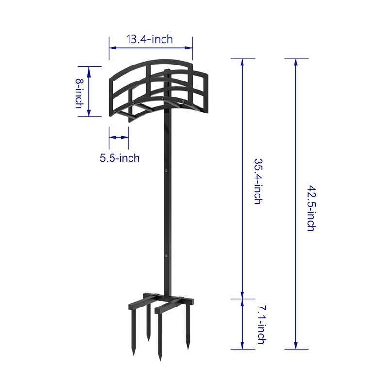 Kingson Heavy-Duty Metal Garden Hose Holder - Detachable & Freestanding