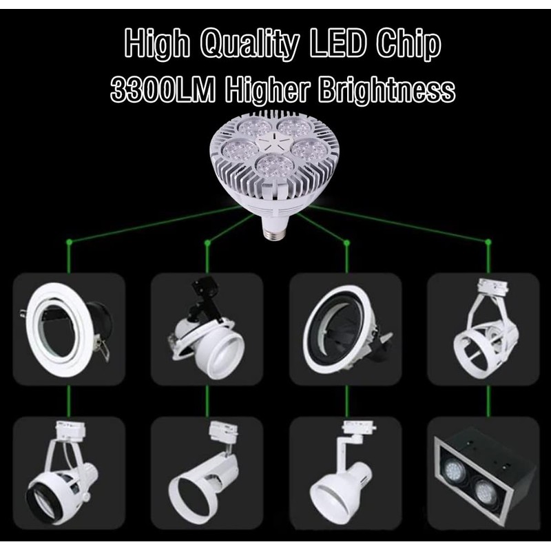 LEDHOLYT 45W PAR38 30pcs LEDs Warm White Spotlight Bulb E27