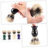 WOONEKY 4Pcs Portable Shaving Brush with Plastic Handle Durable Bristle