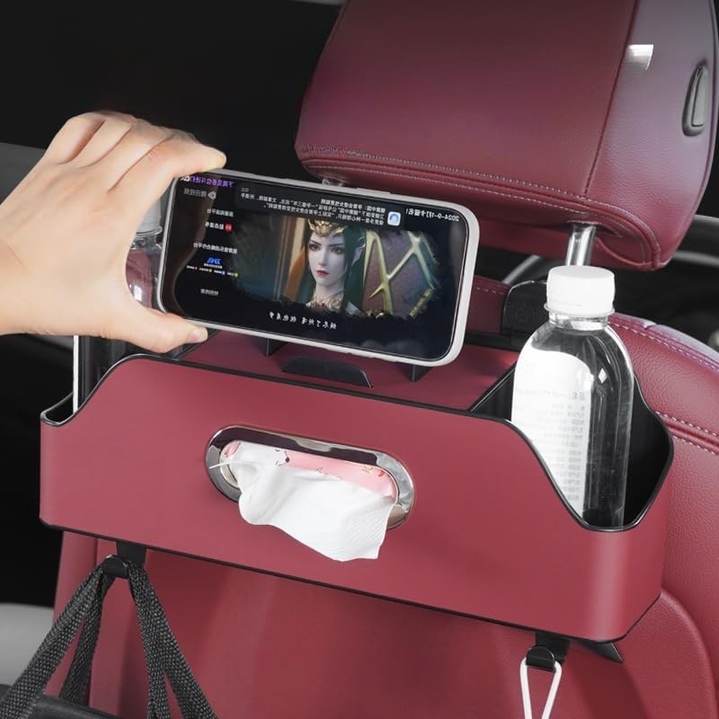 kHiveTrun Multifunctional Car Seat Back Organizer - Red Backseat Storage