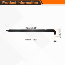 sourcing map 2pcs Offset Screwdriver SL6 Slotted Flat Head Right Angle 90 Degree Screw Driver Double Ended L-Type Hand Tool for Home Appliance Repair, Black