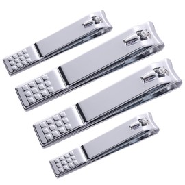 Veefos 4PCS Nail Clippers Set for Men Women, Durable Sharp Fingernail Clipper and Toenail Clipper Nail Cutter Nail Care Tools (2 Big & 2 Small)