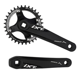 FOMTOR Bicycle Crankset Set, 170 mm Crankset, 104 BCD 32T Chainring, Bicycle Crank Arm Set, for MTB, BMX Road Bike, Compatible, FSA, Gaint, Black