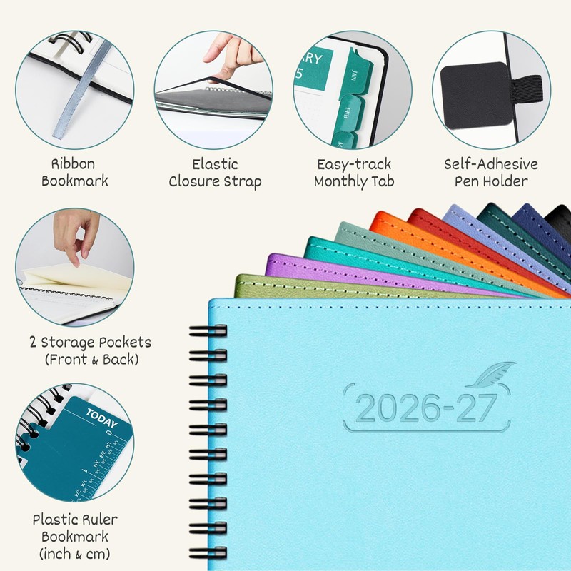 BEZEND Monthly Planner 2026-2027 (Spiral-8.5" x 11") 2 Year Calendar