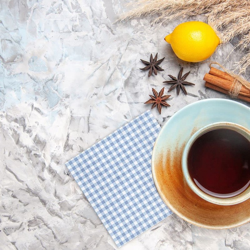 20 Napkins Checked Black Checked Vichy Timeless