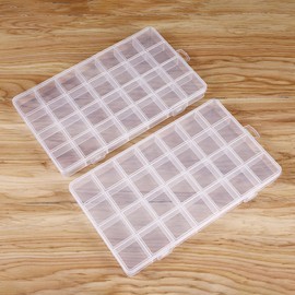 HAOBIN Pack of 2 Storage Boxes with 28 Compartments Sorting Boxes for Small Parts PP Sorting Boxes Assortment Box Assortment Box Assortment Boxes for Jewellery, Beads, Small Parts (28 Grids, 2)