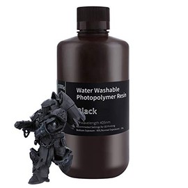 ELEGOO Water Washable 3D Printer Resin, Rapid Resin 405nm LCD UV-Curing Standard Photopolymer Resin for LCD 3D Printer Black 1000G