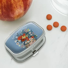 Have a Positive Mind Happy Thoughts Inspirational Rectangle Pill Case Trinket Gift Box