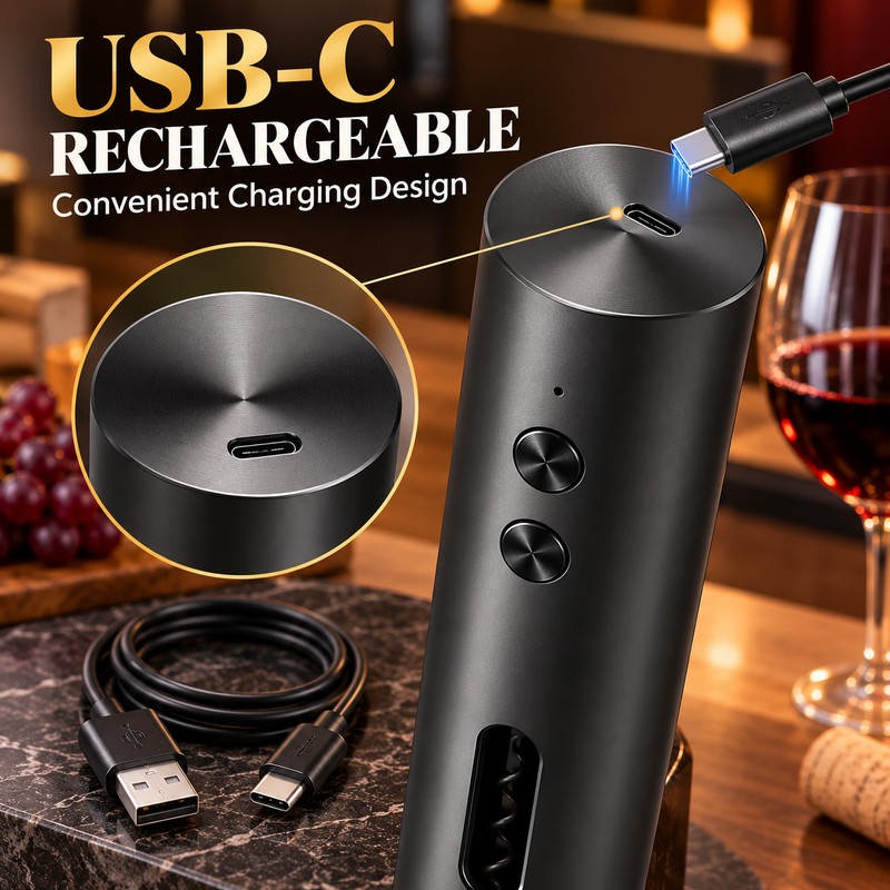 Rechargeable Electric Wine Opener for Home & Entertaining – USB-C