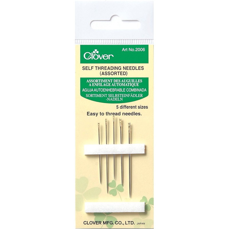 Clover Self-Threading Needles, Assorted
