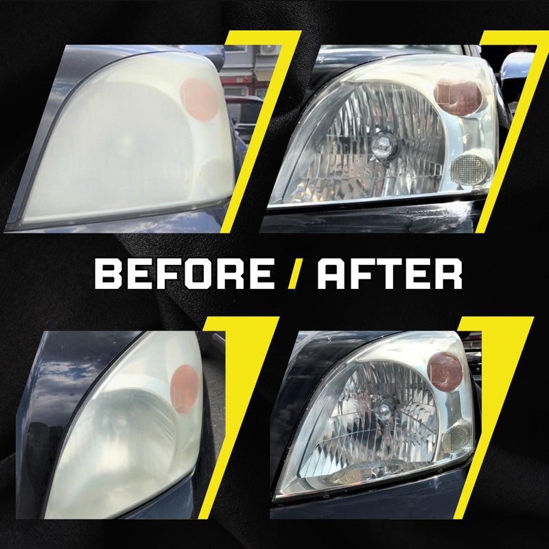 Phantom Clear 3-Step Headlight Restoration Kit – Removes Yellowing, Haze