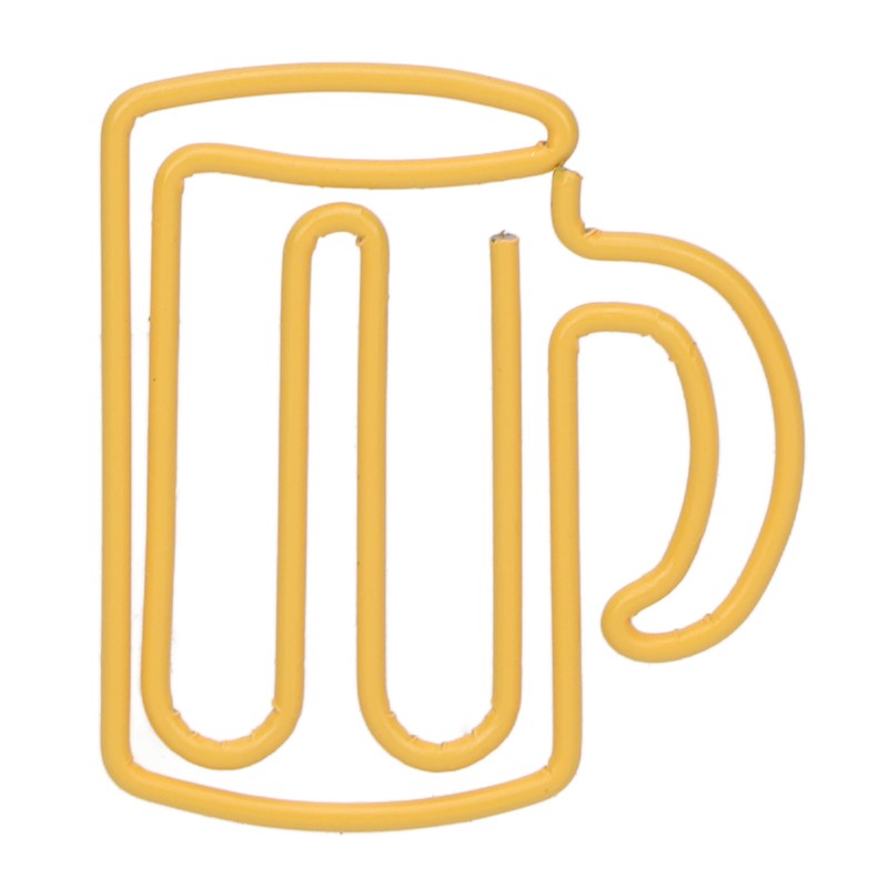 100Pcs Cute Paper Clips Yellow Cup Style Strong Metal Exquisite